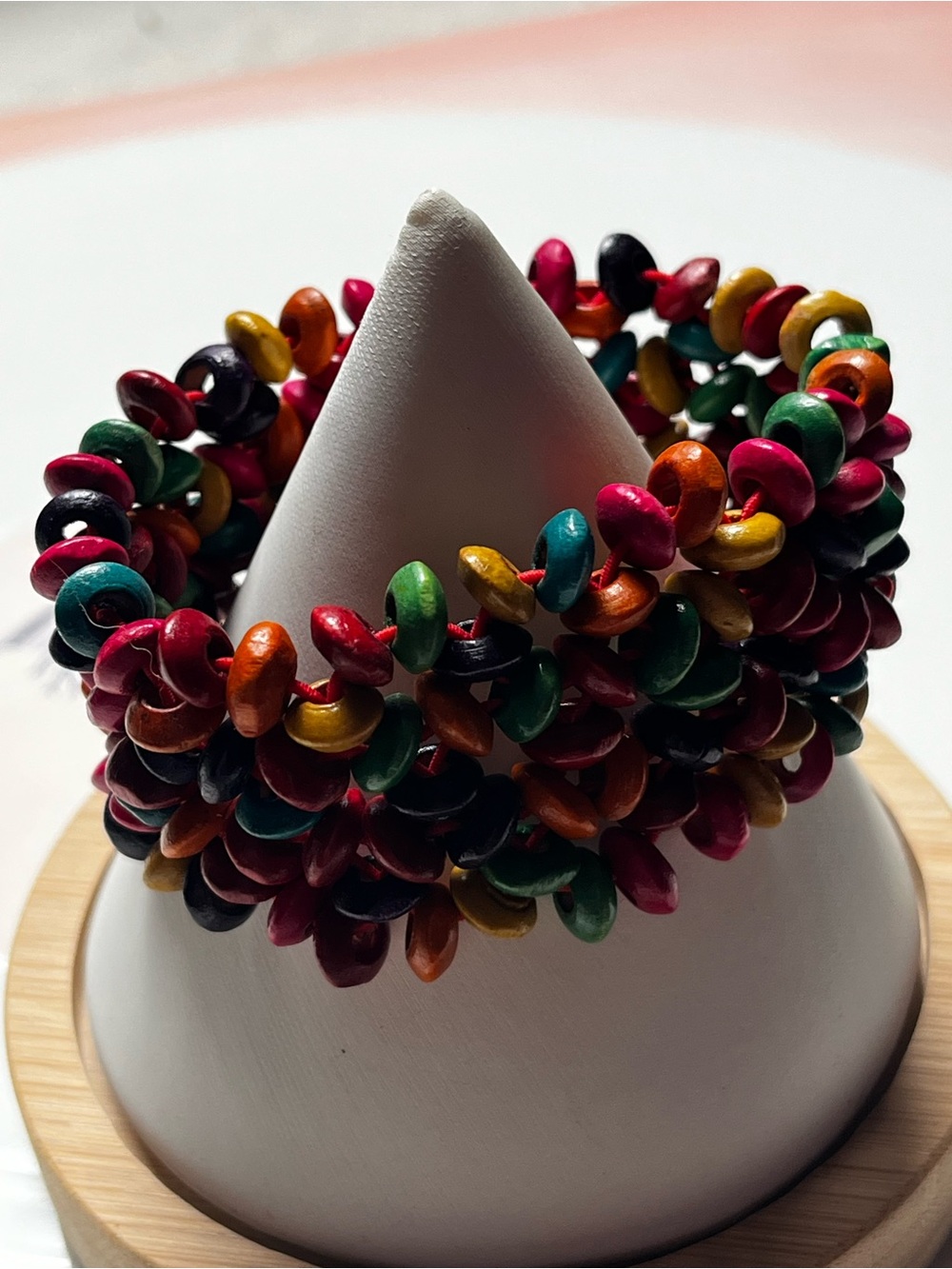Fruity Pebbles Beaded Stretch Bracelet - Vibrant Boho Style